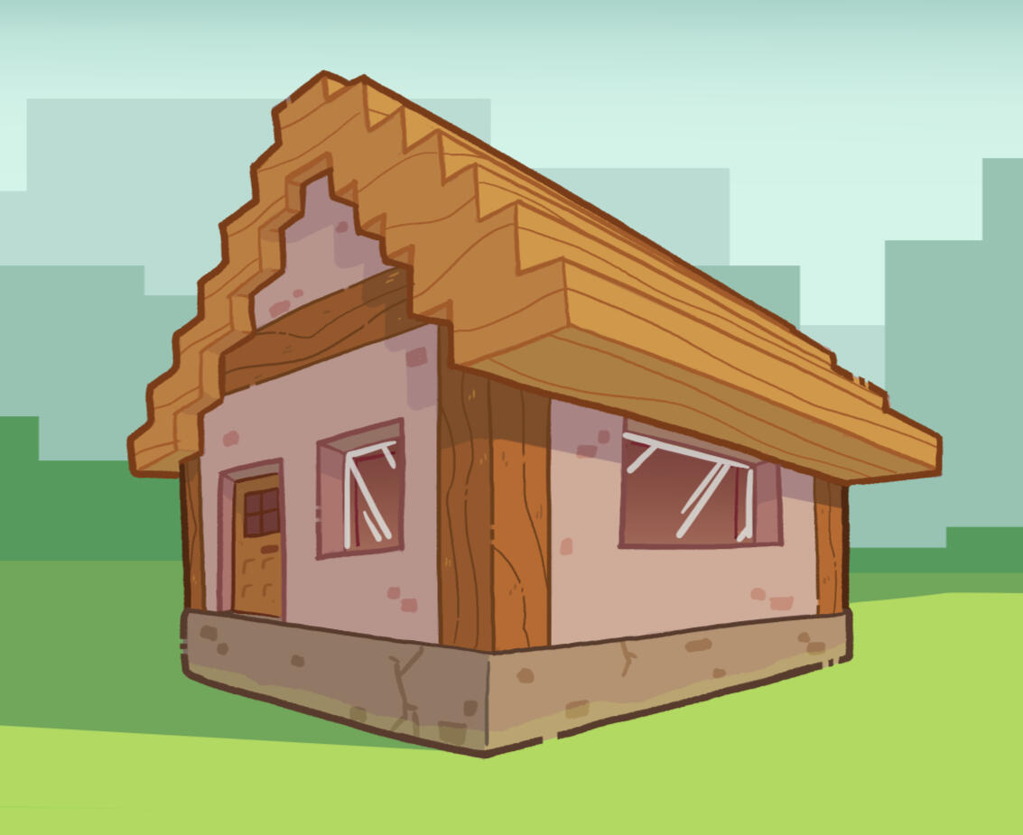 Stylized Minecraft Mounds for Background artwork