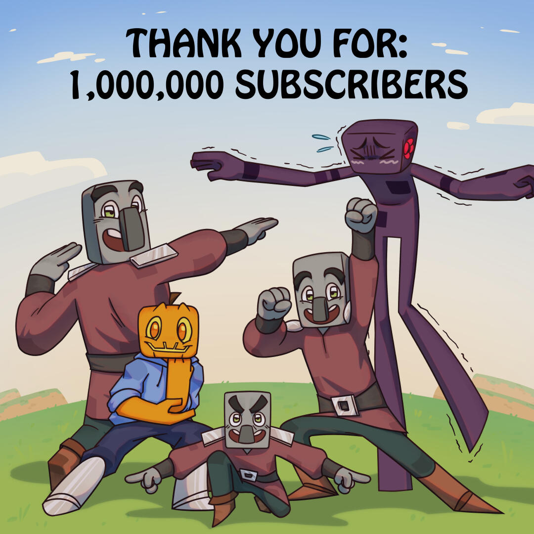 "Thank you" card to our audience for reaching 1mil subscribers on the OkCorz YouTube channel