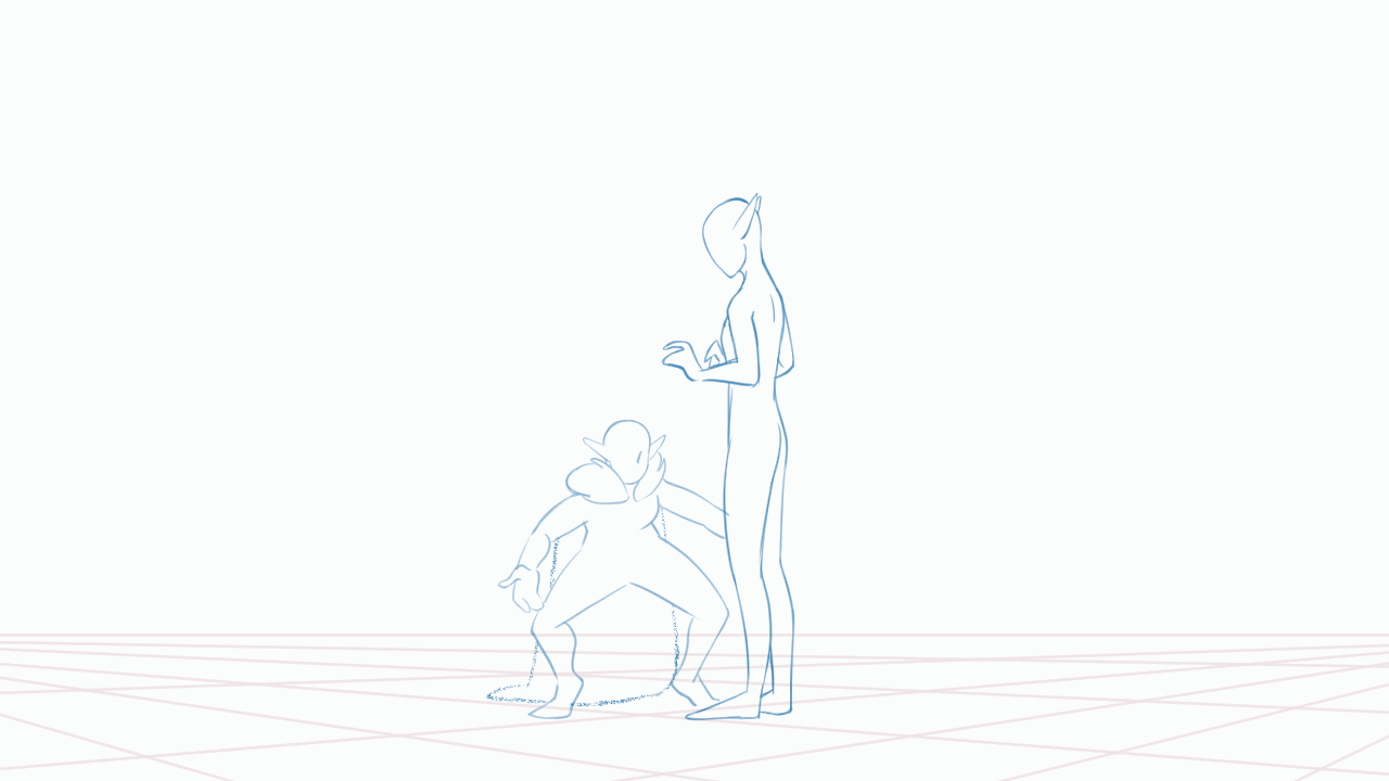 2 individuals trying to pick each other up, one with visibly less strength, failing