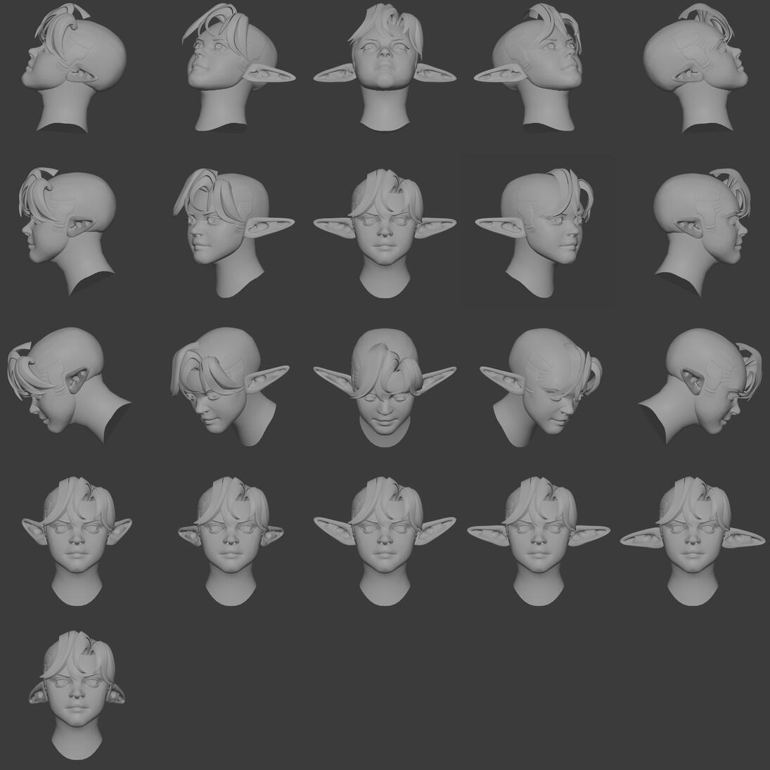 Sculpted 3D Head References